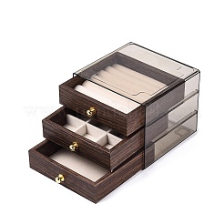 3-Tier PET Plastic Jewelry Storage Drawer Boxes&nbsp;CON-N016-09