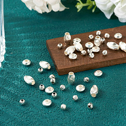 40Pcs 4 Style 925 Sterling Silver Corrugated Spacer Beads&nbsp;STER-TA0001-34
