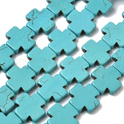 Synthetic Turquoise Beads Strands&nbsp;TURQ-G118-20x20mm-11