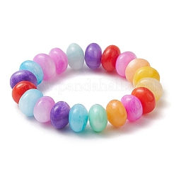 Rondelle Dyed Natural Freshwater Shell Beaded Stretch Rings for Women&nbsp;RJEW-JR00741
