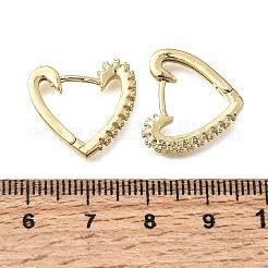 Brass Micro Pave Clear Cubic Zirconia Hoop Earrings&nbsp;EJEW-G473-02G