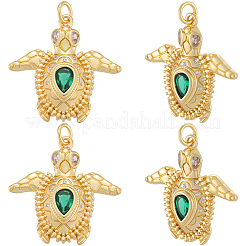 8Pcs Brass Micro Pave Cubic Zirconia Pendants&nbsp;KK-BBC0018-75