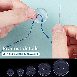 100Pcs 2-Hole Resin Buttons&nbsp;BUTT-CY0001-33