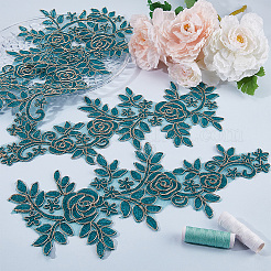 Flower Polyester Embroidery Lace Appliques&nbsp;DIY-WH20011-03B