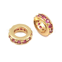 Brass Micro Pave Cubic Zirconia European Beads&nbsp;CU-CBAB99C-04G