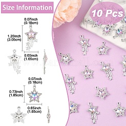 10Pcs Glass Pendants&nbsp;GLAA-YW0004-64B-01