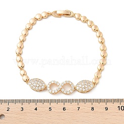 Brass Micro Pave Cubic Zirconia Link Chain Bracelets&nbsp;KK-R217-45G