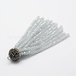 Electroplate Glass Bead Tassel Big Pendants&nbsp;EGLA-P023-12