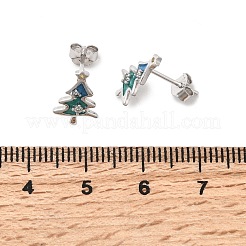 925 Sterling Silver Stud Earrings&nbsp;EJEW-D342-03P