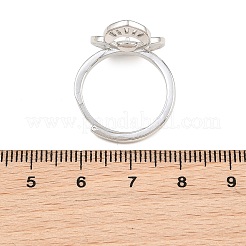Brass Micro Pave Cubic Zirconia Adjustable Ring Components&nbsp;KK-CBAC351-02P
