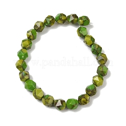 Synthetic Gold Line Turquoise Beads Strands&nbsp;G-A283-C03-01