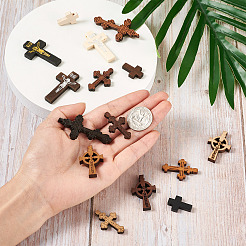 150Pcs 15 Style Wood Pendants&nbsp;WOOD-FW0001-04