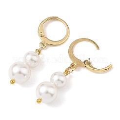 Shell Pearl Leverback Dangle Earrings&nbsp;EJEW-JE07290