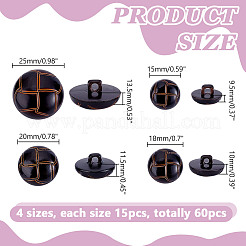 60Pcs 4 Style Plastic Shank Buttons&nbsp;BUTT-HY0001-19A