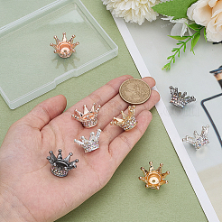 8Pcs 4 Colors Alloy Rhinestone Beads&nbsp;FIND-ME0002-80
