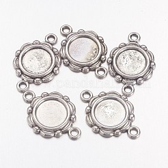Tibetan Style Link Cabochon Bezel Settings&nbsp;TIBEP-0578-S-FF