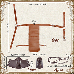 Medieval Style Adjustable PU Leather with Iron Fencing Sheath and Gauntlet Wristband&nbsp;AJEW-OC0005-08