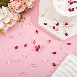 96Pcs 8 Colors Teardrop Glass Charms&nbsp;GLAA-HY0001-50A