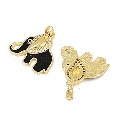 Brass Micro Pave Cubic Zirconia Pendants&nbsp;KK-F908-08G-01