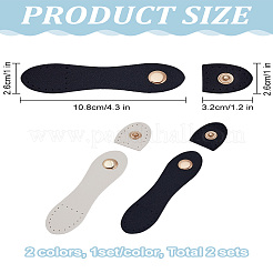 4 Sets 2 Colors Imitation Leather Sew on Purse Lock with Snap Button&nbsp;FIND-LP0004-58