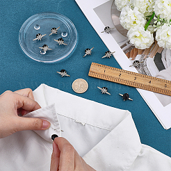 12Pcs Star Alloy Pave Rhinestone Clip Lapel Pin Backs for Clothes&nbsp;JEWB-FG0001-83