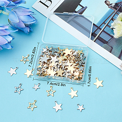 120Pcs 6 Style 304 Stainless Steel Charms&nbsp;STAS-SC0004-02
