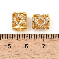 Brass Micro Pave Clear Cubic Zirconia European Beads&nbsp;CU-CBA6A75-25G
