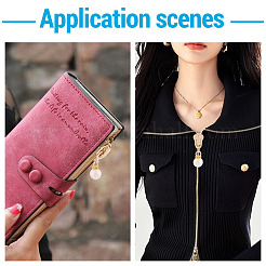 10Pcs Round Acrylic Pearl & Alloy Zipper Pulls&nbsp;HJEW-TAC0086
