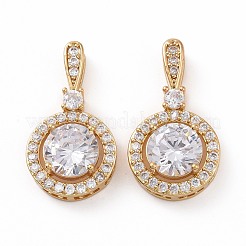 Brass Micro Pave Cubic Zirconia Pendants&nbsp;KK-E068-VC445