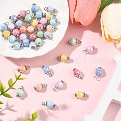 40Pcs 8 Colors Glass Pendants&nbsp;PALLOY-YW00157