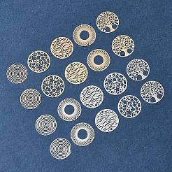 20Pcs 10 Styles Rack Plating Brass Hollow Out Connector Charms&nbsp;KKC-FS0001-02