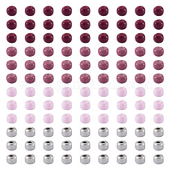 4000Pcs 4 Colors Baking Paint Glass Round Seed Beads&nbsp;SEED-TADJ0001-04