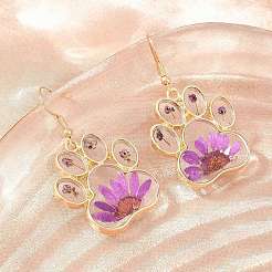 Alloy & Dried Flower Dangle Earrings&nbsp;AL-Z001-06G