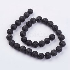 Natural Lava Rock Beads Strands&nbsp;G-F436-12mm