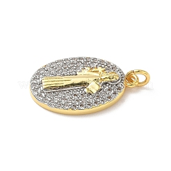 Brass Micro Pave Cubic Zirconia Pendants&nbsp;KK-D426-13G