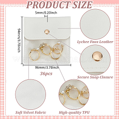 36Pcs PU Leather Jewelry Storage Bags with Iron Button&nbsp;ABAG-GO0001-33B