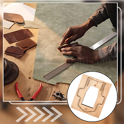 Rectangle Wooden & Carbon Steel Card Case Leather Die Cutting Mold&nbsp;DIY-WH20055-016B