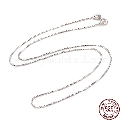 Anti-Tarnish Rhodium Plated 925 Sterling Silver Box Chain Necklace for Women&nbsp;NJEW-M190-02D-P
