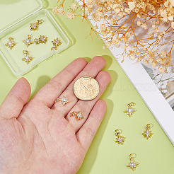 12Pcs 2 Styles Brass Micro Pave Cubic Zirconia Pendants&nbsp;KK-DC0004-83