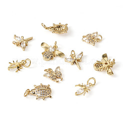 10Pcs 5 Style Brass Micro Pave Cubic Zirconia Pendants&nbsp;KK-FW0001-09