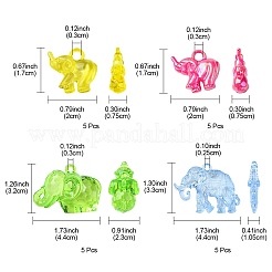 20Pcs 4 Styles Transparent & AB-Color Plated Acrylic Pendants&nbsp;TACR-FS0001-44