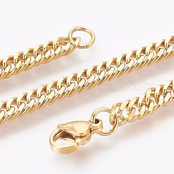 Ion Plating(IP) 304 Stainless Steel Curb Chain Bracelets&nbsp;BJEW-P235-12G