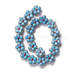 Handmade Porcelain Flower Beads Strands&nbsp;PORC-F003-01J