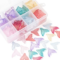 120Pcs Transparent Spray Painted Glass Pendants&nbsp;GLAA-LS0001-01