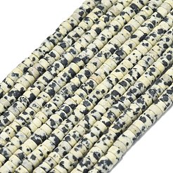 Natural Dalmatian Jasper Beads Strands&nbsp;G-P575-B03-4x2mm