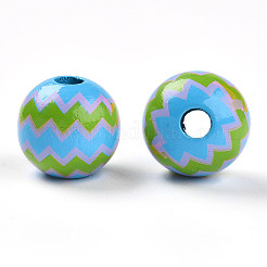 Easter Theme Printed Wood Beads&nbsp;WOOD-T032-22A