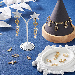 16Pcs 8 Style Brass Micro Pave Cubic Zirconia Charms&nbsp;KK-TA0001-13
