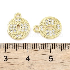 Brass Micro Pave Clear Cubic Zirconia Pendants&nbsp;ZIRC-P120-08G