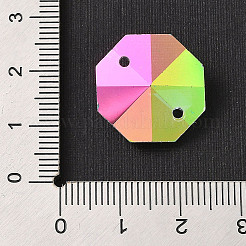Electroplated Glass Rhinestone Connector Charms&nbsp;EGLA-Z007-01B