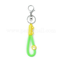 Cat Paw Print PVC & Iron Alloy Lobster Claw Clasp Keychain&nbsp;KEYC-JKC01104-03